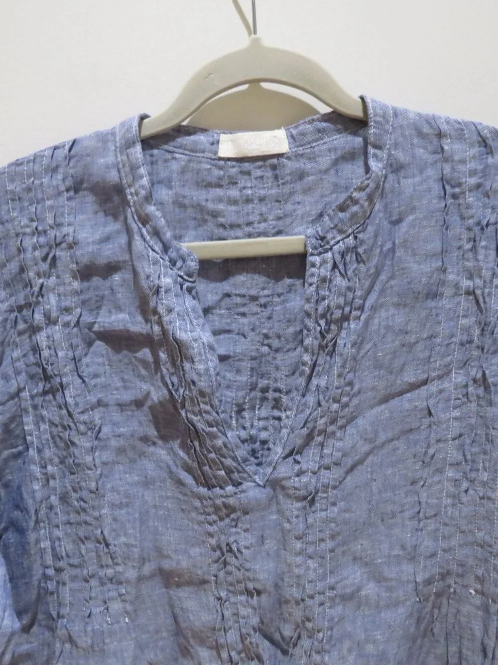 CP SHADES Regina 100% Linen Tunic Light Blue Gauzy Sml Coastal Beach Lagenlook - Picture 5 of 15